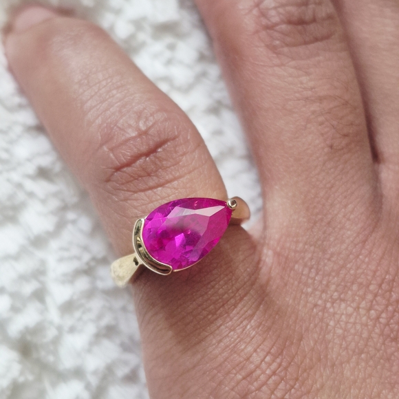 Vintage Gold Vermeil Pink Topaz Ring - Picture 6 of 8